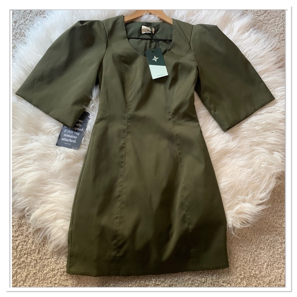 NWT Tuckernuck Olive Twill Ariella Dress Olive Green Size XXS